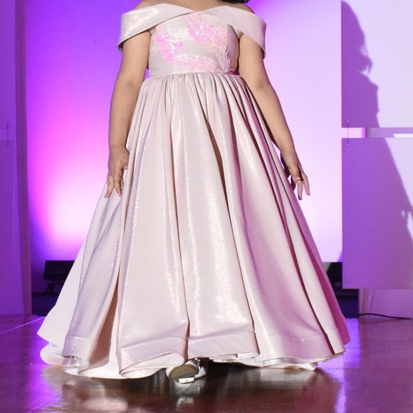 Light Light pink flower girl dress it shines